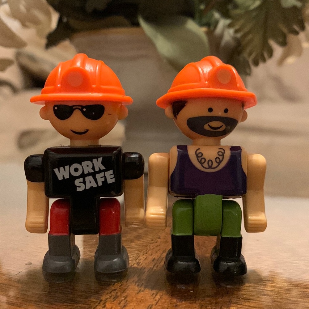 Work Safe Construction Worker Macho Men Action Figure Play People Poseable Toy